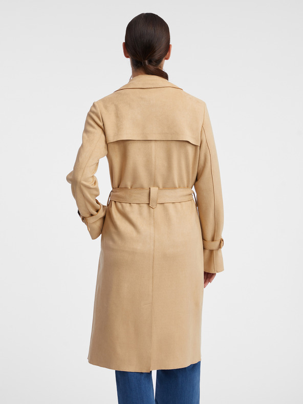 Orsay Beigefarbener Trenchcoat für Damen aus Wildleder ORSAY
