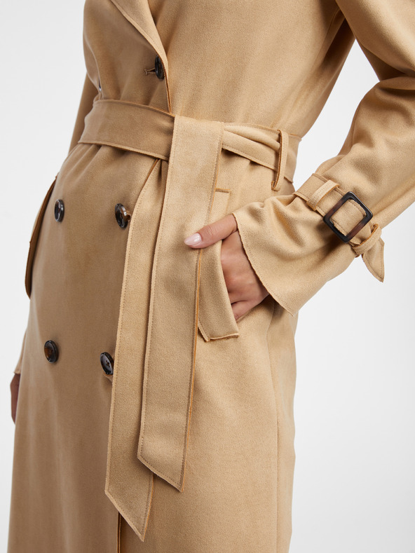 Orsay Beigefarbener Trenchcoat für Damen aus Wildleder ORSAY