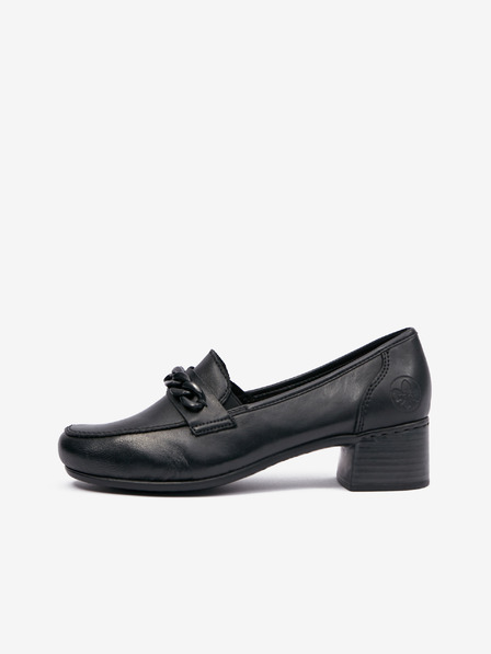 Rieker Schwarz Damen Leder Loafers Rieker