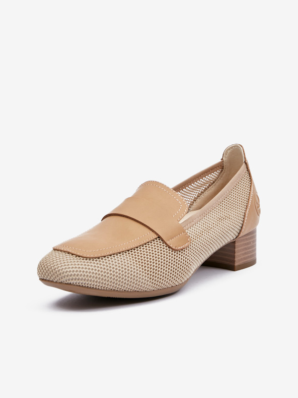 Rieker Hellbraune Damen-Slipper Rieker