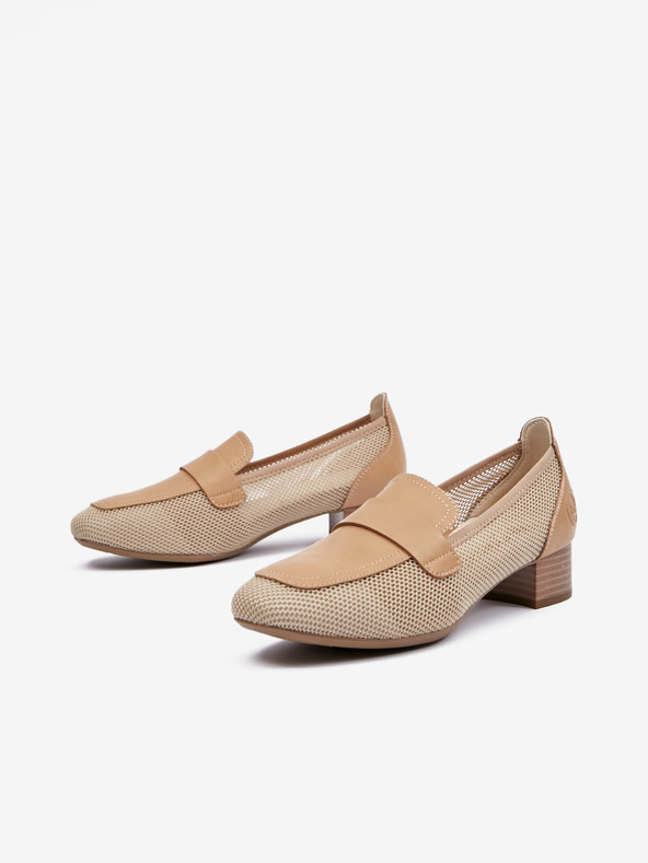Rieker Hellbraune Damen-Slipper Rieker
