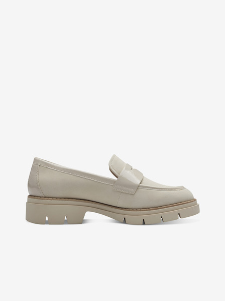 Tamaris Beige Damen Lackleder Halbschuhe Tamaris