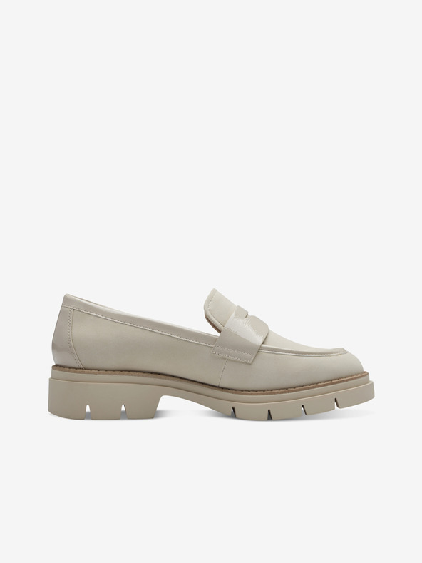 Tamaris Beige Damen Lackleder Halbschuhe Tamaris