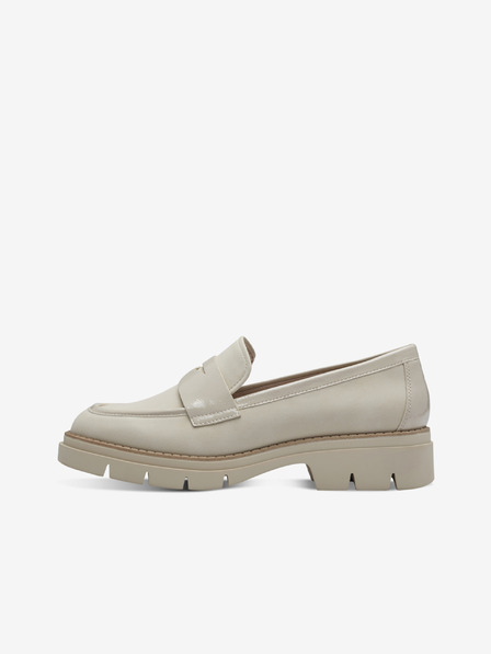 Tamaris Beige Damen Lackleder Halbschuhe Tamaris