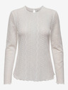 ONLY Cremefarbenes Damen-T-Shirt mit Spitze ONLY Medelina