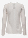 ONLY Cremefarbenes Damen-T-Shirt mit Spitze ONLY Medelina