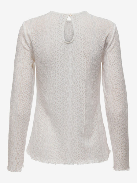 ONLY Cremefarbenes Damen-T-Shirt mit Spitze ONLY Medelina
