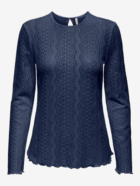 ONLY Dunkelblaues Damen-T-Shirt mit Spitze ONLY Medelina
