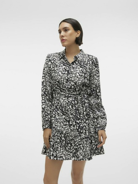 Vero Moda Weiß-schwarz gemustertes Damen-Shirt-Kleid Vero Moda Debby