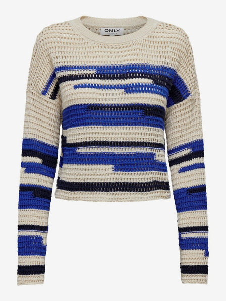 ONLY Blauer und cremefarbener Damenpullover ONLY Bessie