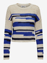 ONLY Blauer und cremefarbener Damenpullover ONLY Bessie