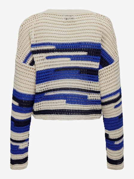 ONLY Blauer und cremefarbener Damenpullover ONLY Bessie