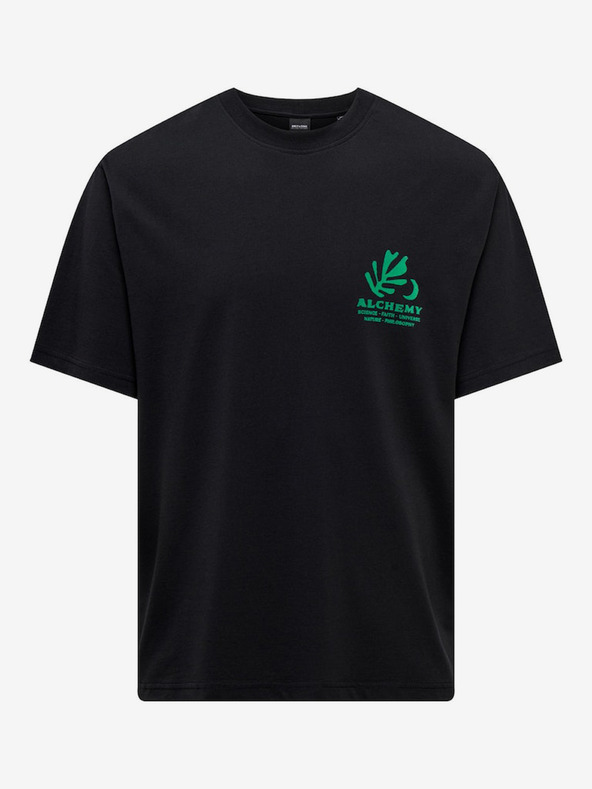 ONLY & SONS Schwarzes Herren-T-Shirt ONLY & SONS Lucian