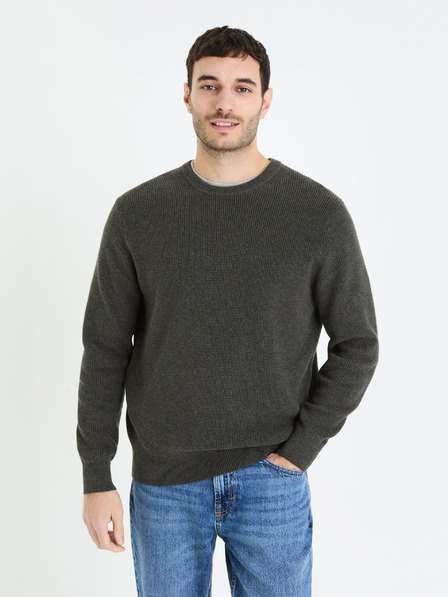 Celio Dunkelgrauer Herren-Basic-Pullover Celio Gexter