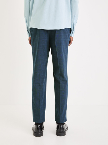 Celio Dunkelblau karierte Herren-Cropped-Hose Celio Gochecko