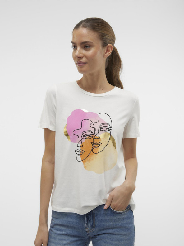 Vero Moda Vero Moda Cremefarbenes Damenhemd Facey