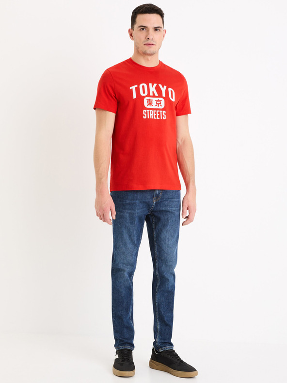 Celio Rotes Herren-T-Shirt Celio Gextoky