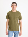 Celio Khaki Herren-Basis-T-Shirt Celio Gepik