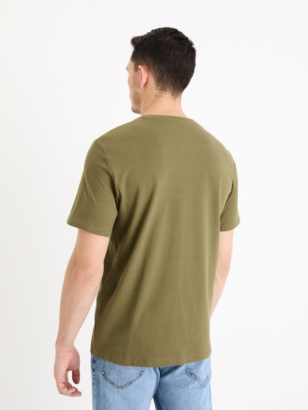 Celio Khaki Herren-Basis-T-Shirt Celio Gepik