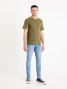 Celio Khaki Herren-Basis-T-Shirt Celio Gepik