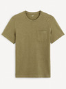 Celio Khaki Herren-Basis-T-Shirt Celio Gepik