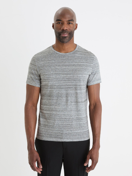 Celio Hellgraues gestromtes Herren-T-Shirt Celio Gejecte