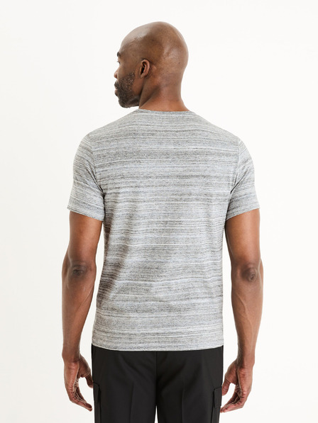 Celio Hellgraues gestromtes Herren-T-Shirt Celio Gejecte