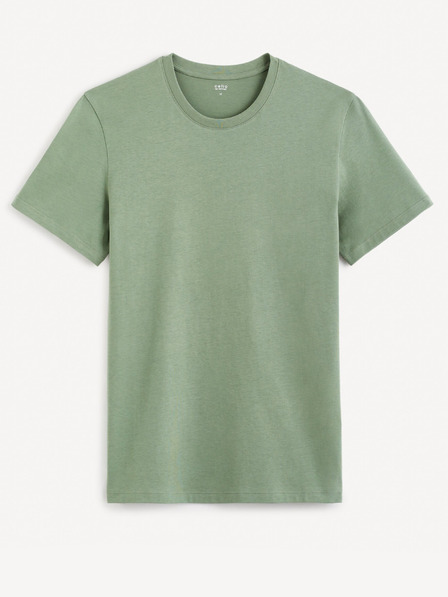 Celio Grünes Herren-Basic-T-Shirt Celio Tebase