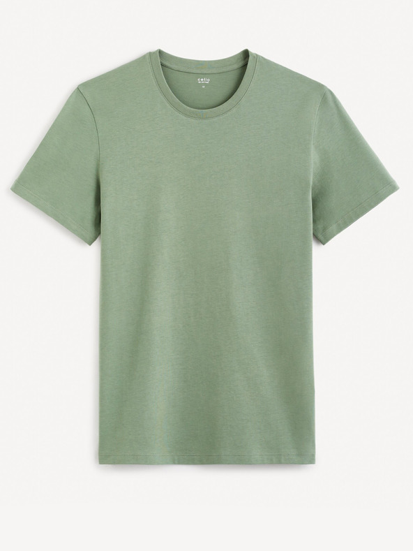 Celio Grünes Herren-Basic-T-Shirt Celio Tebase
