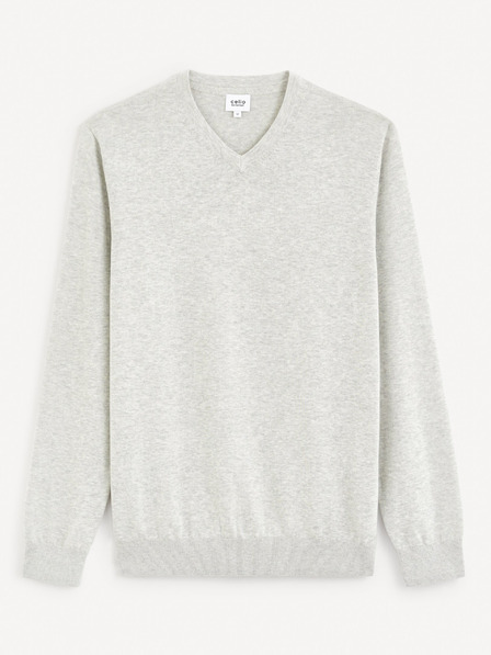 Celio Hellgrauer Herren-Basic-Pullover Celio Decoton