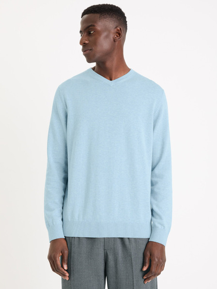 Celio Hellblauer Herren-Basic-Pullover Celio Decotonv