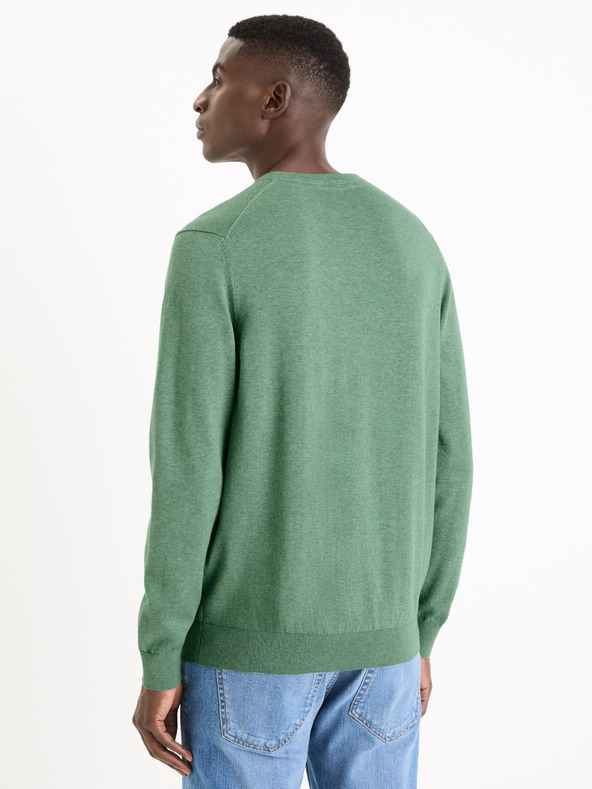 Celio Grüner Herren-Basic-Pullover Celio Decoton