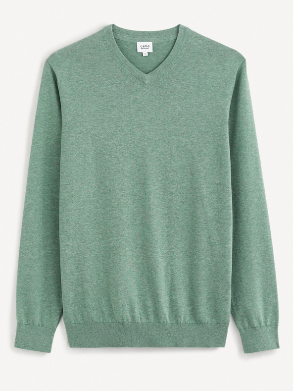 Celio Grüner Herren-Basic-Pullover Celio Decoton