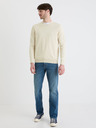 Celio Cremefarbener Herren-Basispullover Celio Decotonv