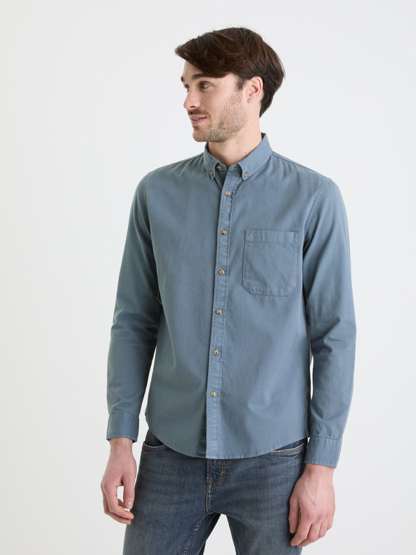 Celio Blaues Herrenhemd Celio Gepik