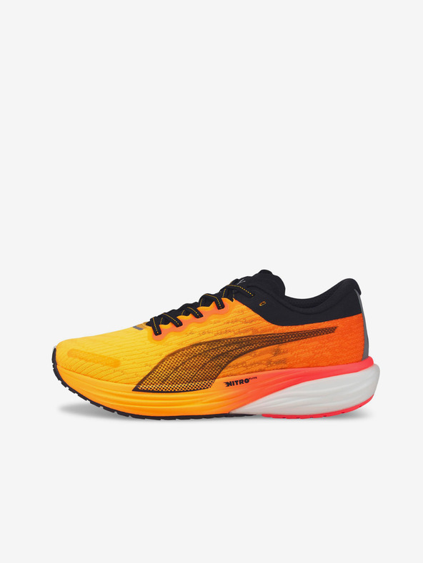 Puma Orange und gelbe Herren Puma Deviate Nitro 2 Turnschuhe