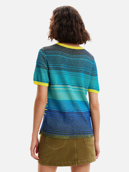 Desigual Gelbes und blaues Desigual Sun Damenstrickhemd