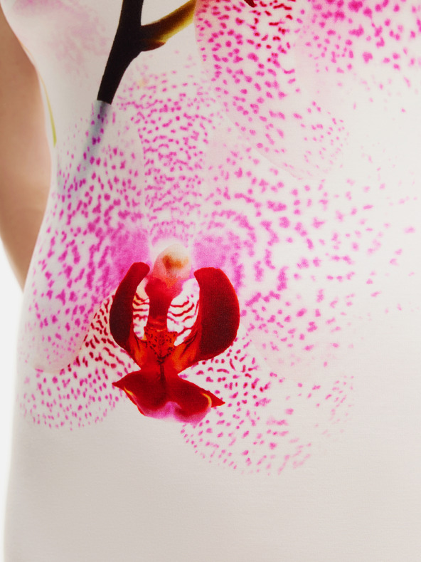 Desigual Desigual Lila Lacroix weißes geblümtes Midikleid für Damen