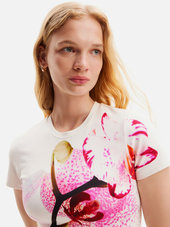 Desigual Desigual Lila Lacroix weißes geblümtes Midikleid für Damen