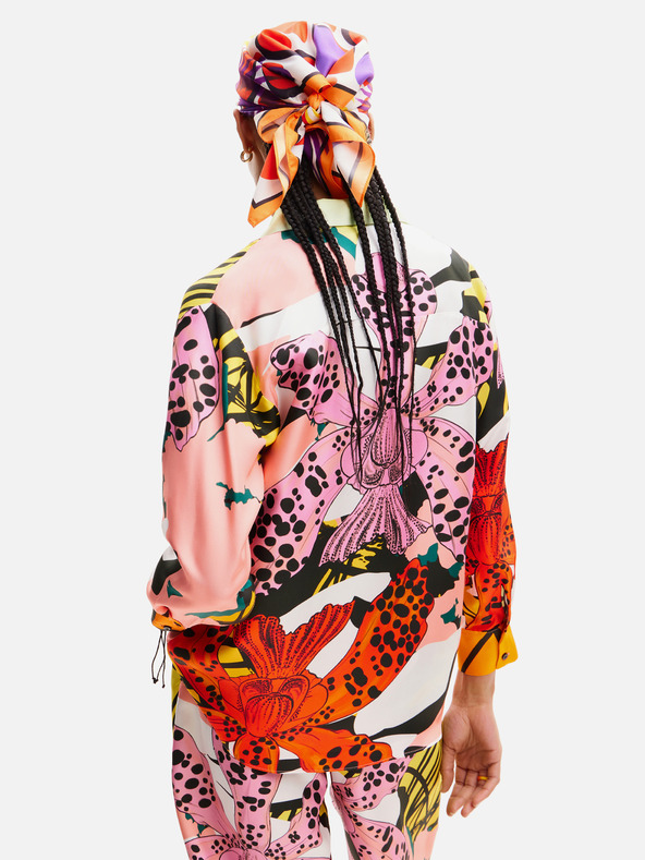 Desigual Rot und rosa gemusterte Seidenbluse für Damen Desigual Ericeira Lacroix