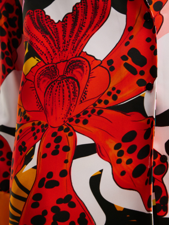 Desigual Rot und rosa gemusterte Seidenbluse für Damen Desigual Ericeira Lacroix