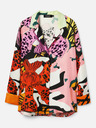 Desigual Rot und rosa gemusterte Seidenbluse für Damen Desigual Ericeira Lacroix