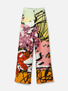 Desigual Gelb und rosa gemusterte Seidenhose für Damen Desigual Ericeira Lacroix