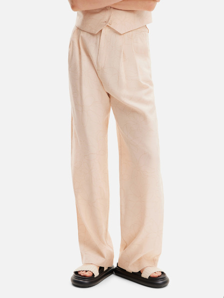Desigual Aprikosenfarbene geblümte Damenhose Desigual Finlandia