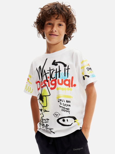 Desigual Weißes Desigual Jungen-T-Shirt Aslan