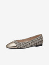 Tamaris Schwarz und Braun Gemusterte Damen Ballerinas Tamaris