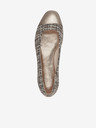 Tamaris Schwarz und Braun Gemusterte Damen Ballerinas Tamaris