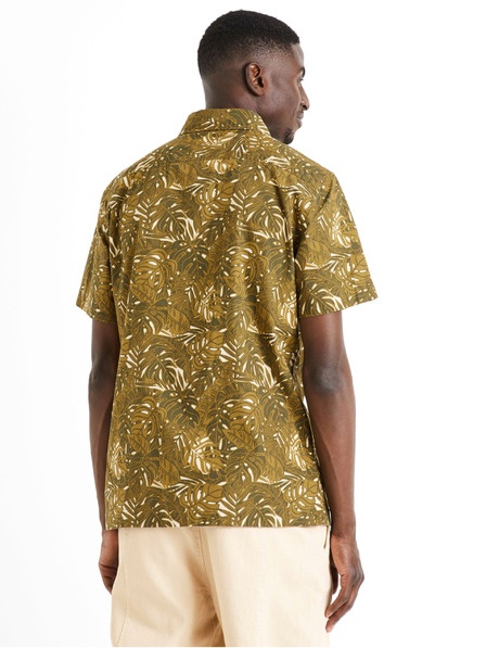Celio Khaki Herrenhemd gemustert Celio Daprinti
