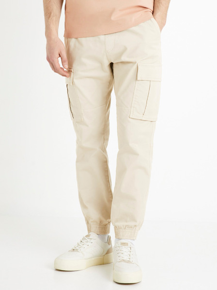 Celio Cremefarbene Herren Cargohose Celio Docar