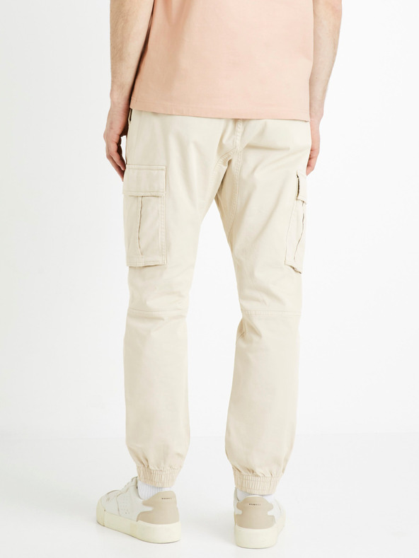 Celio Cremefarbene Herren Cargohose Celio Docar